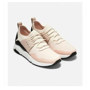 Cole Haan Zerogrand All-Day Women's Ivory Peach Pink Blush Knit Sneakers Sz 8